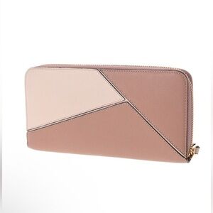 Loewe Puzzle Pink and Cream Geometric Long Zippy Wallet W/ COA EUC RETAIL $1300+